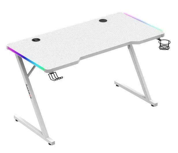 Геймерський ігровий стіл Huzaro Hero 2.5 RGB white 615086 фото