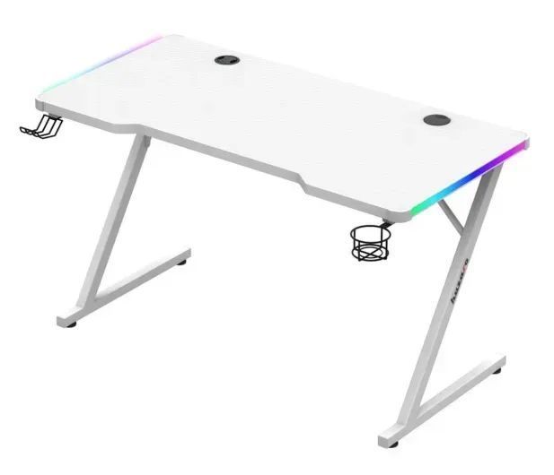 Геймерський ігровий стіл Huzaro Hero 2.5 RGB white 615086 фото
