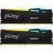 Пам'ять для настільних комп'ютерів Kingston FURY 32 GB (2x16GB) DDR5 5600 MHz FURY Beast RGB (KF556C36BBEAK2-32) 033752 фото 1