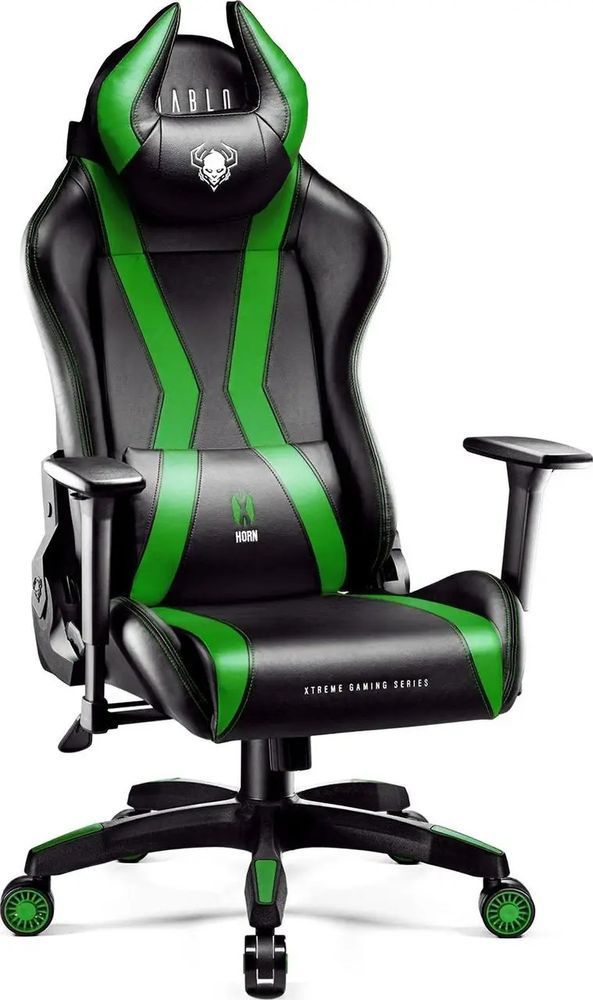 Компьютерное кресло для геймера Diablo Chairs X-Horn Large Black/Green 018940 фото