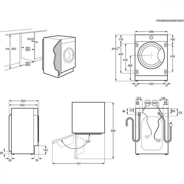 Прально-сушильна машина автоматична Electrolux EW7WN368SPI 035478 фото