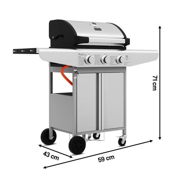 Гриль садовий газовий KOLER Relish v1 Compact Сріблястий 9.6 кВт 47 x 40 см 187761 фото