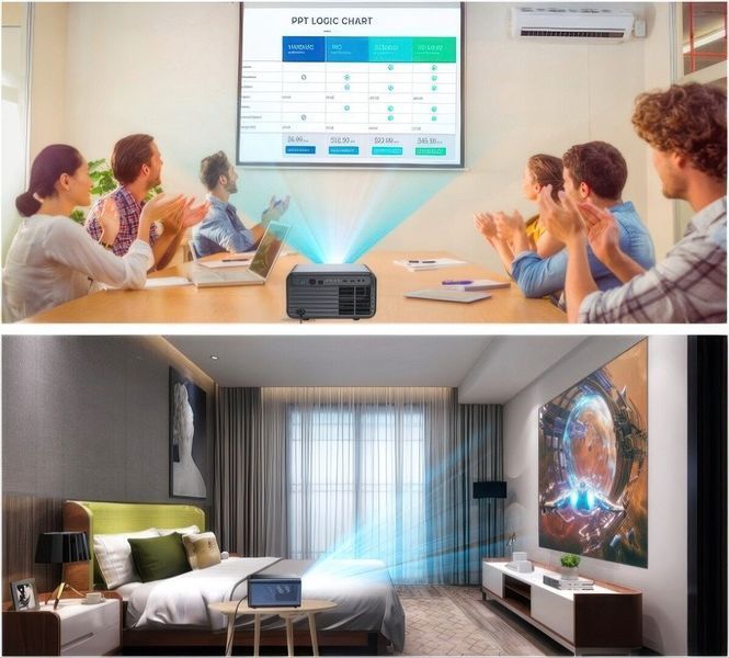 Проектор HEELLY PR-M8 Full HD (1920 X 1080) 1000 ANSI люмен, Wi-Fi, Bluetooth 2145782 фото