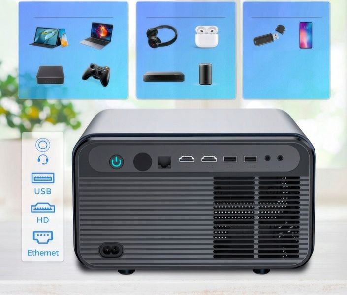 Проектор HEELLY PR-M8 Full HD (1920 X 1080) 1000 ANSI люмен, Wi-Fi, Bluetooth 2145782 фото