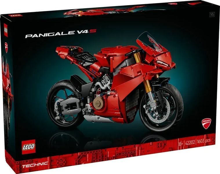 Блоковий конструктор LEGO Technic Мотоцикл Ducati Panigale V4 S 1603 деталі (42202) 613450 фото