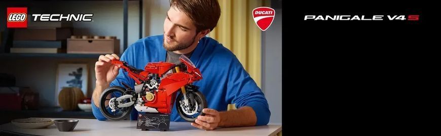 Блоковий конструктор LEGO Technic Мотоцикл Ducati Panigale V4 S 1603 деталі (42202) 613450 фото