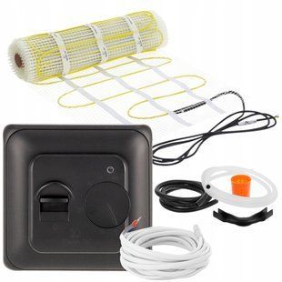 Нагревательный мат под плитку MISSION AIR MA-160W/m2 9м&sup2; (18м x 50см) + регулятор Aries Черный e2255844 фото