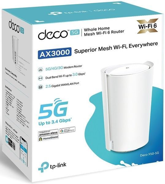 Роутер TP-LINK Deco x50-5G 2.4 / 5 ГГц (DualBand), Wi-Fi Mesh, слот для SIM-карты (1 шт.) 2010829 фото