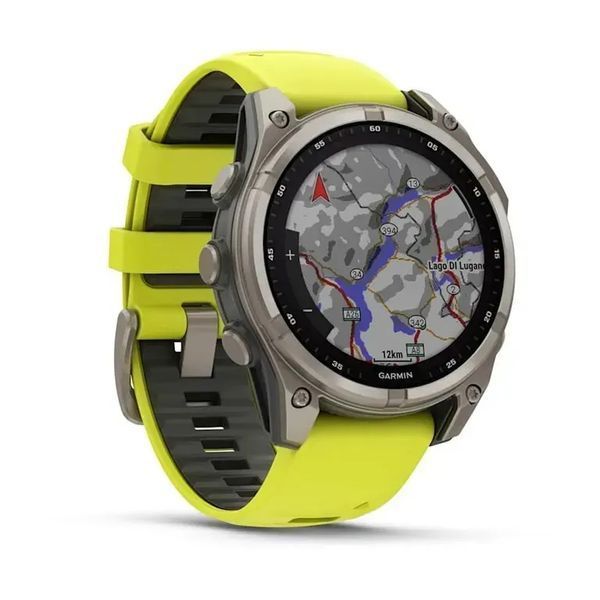 Смарт-часы Garmin Fenix 8 47mm Solar Sapphire Titanium w. Amp Yellow/Graphite Silicone Band (010-02906-20/21) 613055 фото