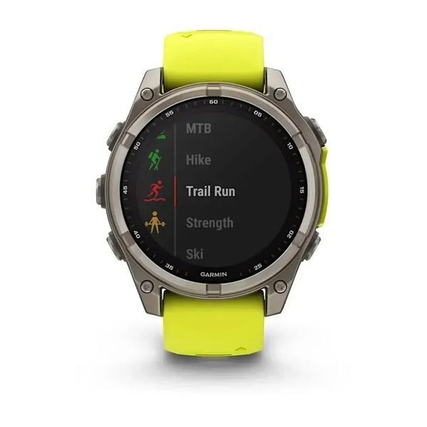Смарт-часы Garmin Fenix 8 47mm Solar Sapphire Titanium w. Amp Yellow/Graphite Silicone Band (010-02906-20/21) 613055 фото