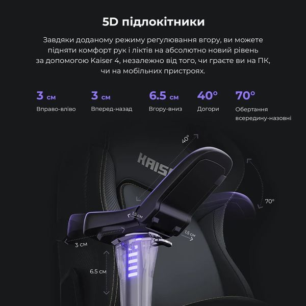 Комп'ютерне крісло для геймера Anda Seat Kaiser 4 L Gray Linen Fabric (AD12YDDC-L-20-G-CF) 578312ua фото