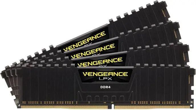 Пам'ять для настільних комп'ютерів Corsair 64 GB (4x16GB) DDR4 2666 MHz Vengeance LPX Black (CMK64GX4M4A2666C16) 026405 фото