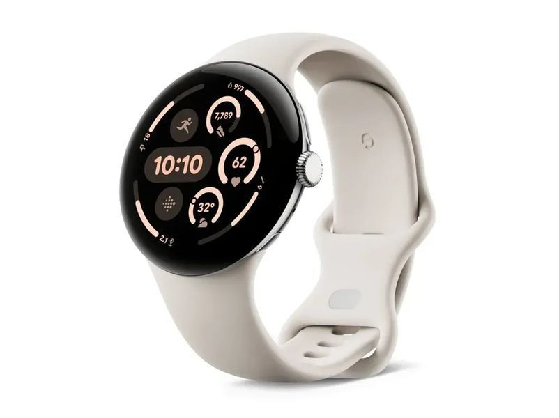 Смарт-годинник Google Pixel Watch 3 45 mm Wi-Fi Polished Silver Aluminum Case/Porcelain Active Band 613104 фото