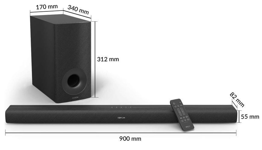 Саундбар DENON DHT-S316 Чорний 2.1-канальний, Бездротовий сабвуфер, HDMI ARC, Dolby Digital, DTS:X, Bluetooth 893217 фото