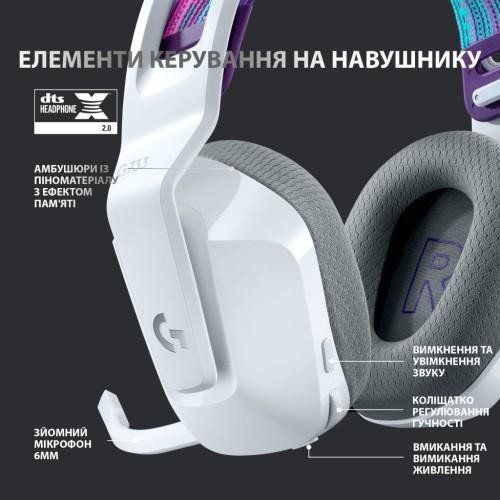 Навушники з мікрофоном Logitech G733 LIGHTSPEED Wireless RGB WHITE (981-000883) 029782 фото
