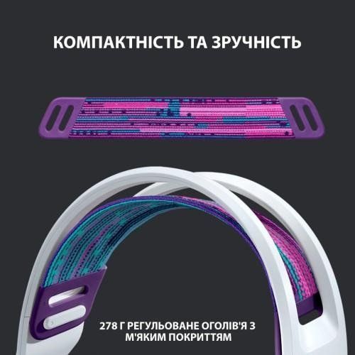 Навушники з мікрофоном Logitech G733 LIGHTSPEED Wireless RGB WHITE (981-000883) 029782 фото