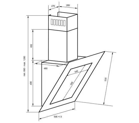 Вытяжка наклонная VDB Geo 60 Black 010655 фото
