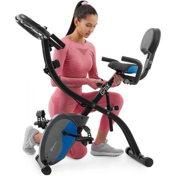 Велотренажер магнитный Hop-Sport HS-3010X Grix bl-blue (5902308228818) 009898 фото