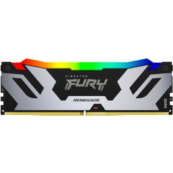 Пам'ять для настільних комп'ютерів Kingston FURY 64 GB (2x32GB) DDR5 6400 MHz Renegade Silver/Black RGB (KF564C32RSAK2-64) 033854 фото