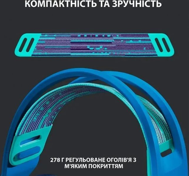 Комп'ютерна гарнітура Logitech Lightspeed Wireless RGB Gaming Headset G733 Blue (981-000943) 315349ua фото