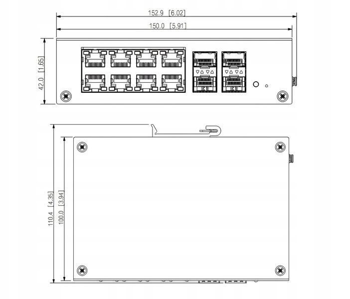 Комутатор некерований Dahua Technology HS4412-8ET-120 593436 фото