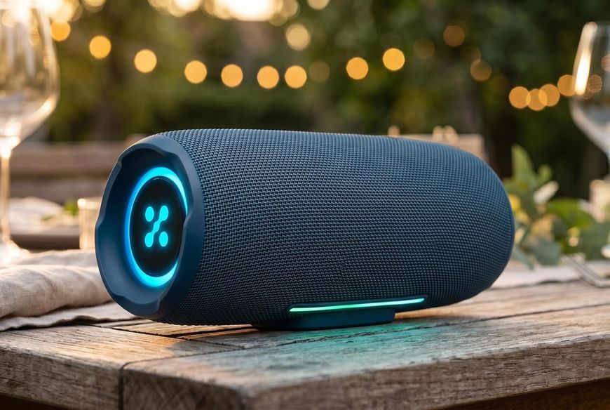 Мобільна колонка XMUSIC BTS860 Bluetooth, потужність 40 Вт, IP66, акумулятор 5000 мА&middot;г, радіо FM, синя 2086338 фото
