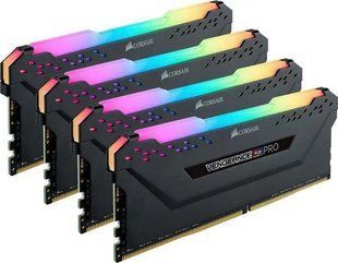 Пам'ять для настільних комп'ютерів Corsair 32 GB (4x8GB) DDR4 3200 MHz Vengeance RGB PRO (CMW32GX4M4C3200C16) 026393 фото