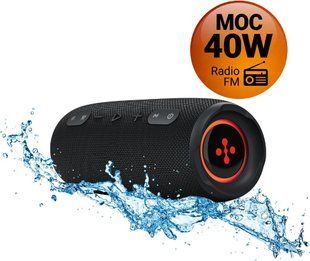 Мобільна колонка XMUSIC BTS860 Bluetooth, потужність 40 Вт, IP66, акумулятор 5000 мА&middot;г, радіо FM, чорний 2086336 фото