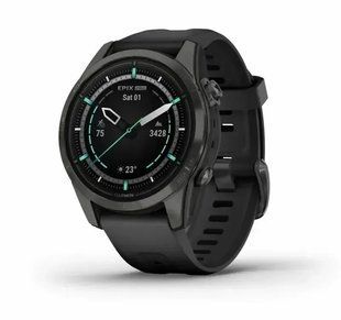 Смарт-годинник Garmin Epix Pro Gen 2 Sapphire 42mm Carbon G. DLC Ti. with Black Band (010-02802-14/15) 612643 фото