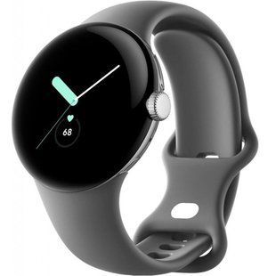 Смарт-годинник Google Pixel Watch Polished Silver Case/Charcoal Active Band 035141 фото