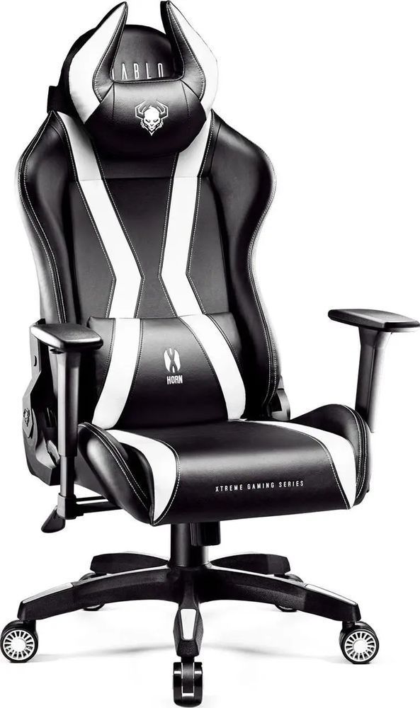 Компьютерное кресло для геймера Diablo Chairs X-Horn Large Black/White 018942 фото