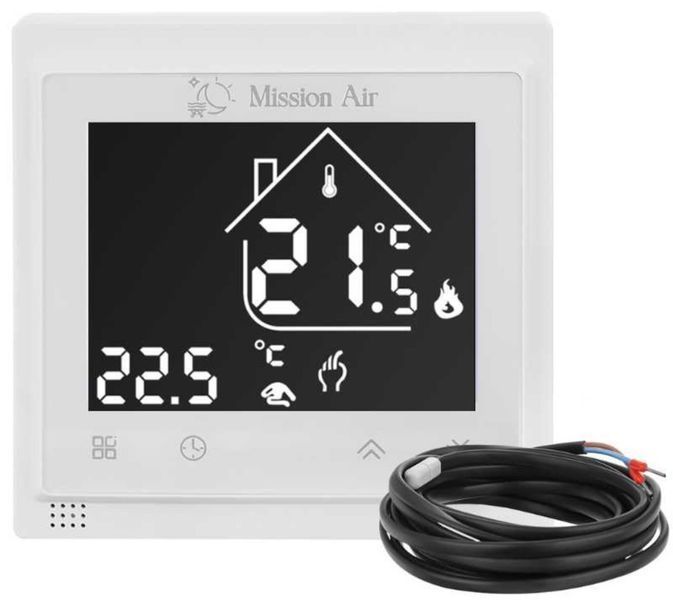 Нагревательный мат под плитку MISSION AIR MA-160W/m&sup2; 12 м&sup2; (24 м x 50 см) с регулятором Libra Белый WiFi e2066416 фото