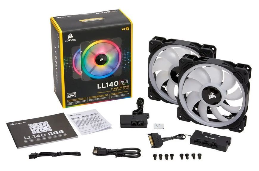 Вентилятор Corsair LL140 RGB LED Dual Light Loop with Lighting Node Pro (CO-9050074-WW) 008496 фото