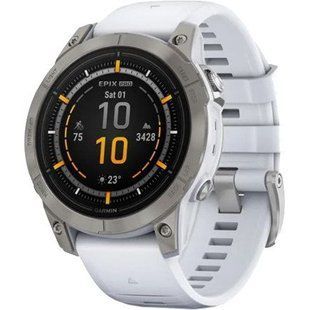 Смарт-годинник Garmin Epix Pro Gen 2 Sapphire 47mm Titanium w. Whitestone Band (010-02803-20/21) 035263 фото