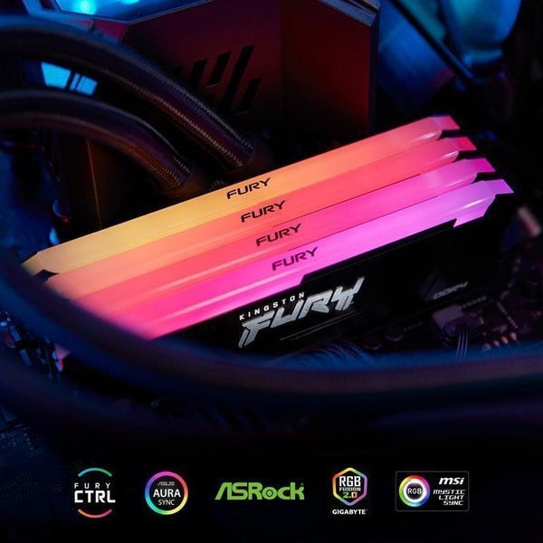 Пам'ять для настільних комп'ютерів Kingston FURY 64 GB (2х32GB) DDR4 3200 MHz Beast RGB (KF432C16BB2AK2/64) 033856 фото