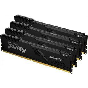 Пам'ять для настільних комп'ютерів Kingston FURY 64 GB (4x16GB) DDR4 3200 MHz Beast (KF432C16BB1K4/64) 033857 фото
