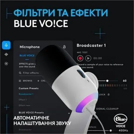 Мікрофон для ПК Logitech G Yeti GX White (988-000576) 534064ua фото