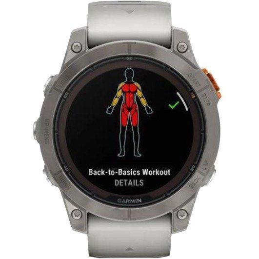 Смарт-годинник Garmin Fenix 7 Pro Sapphire Solar Titanium w. Fog Gray/Ember O. Band (010-02777-20/21) 035264 фото