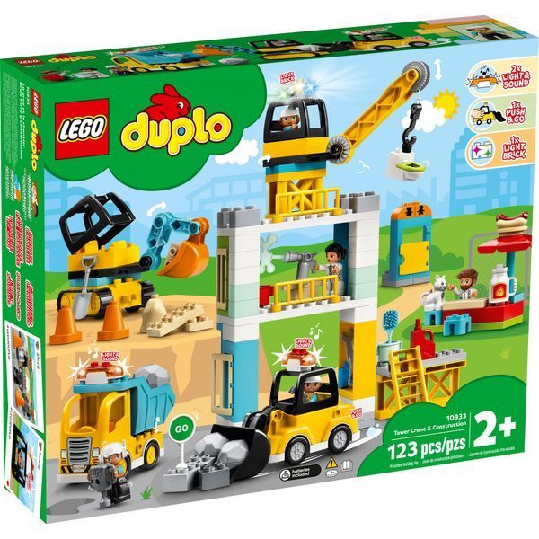 Блочный конструктор LEGO Duplo Town Подъемный кран и строительство 123 детали (10933) 009580 фото