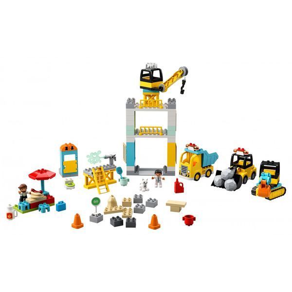 Блочный конструктор LEGO Duplo Town Подъемный кран и строительство 123 детали (10933) 009580 фото