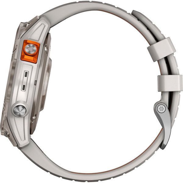 Смарт-годинник Garmin Fenix 7 Pro Sapphire Solar Titanium w. Fog Gray/Ember O. Band (010-02777-20/21) 035264 фото