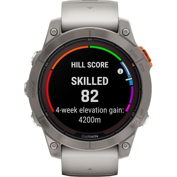Смарт-годинник Garmin Fenix 7 Pro Sapphire Solar Titanium w. Fog Gray/Ember O. Band (010-02777-20/21) 035264 фото