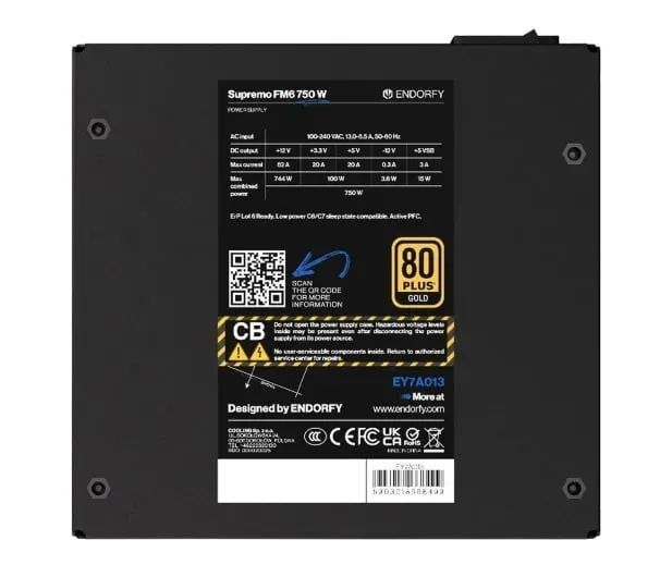 Блок живлення Endorfy Supremo FM6 750W (EY7A013) 614865 фото
