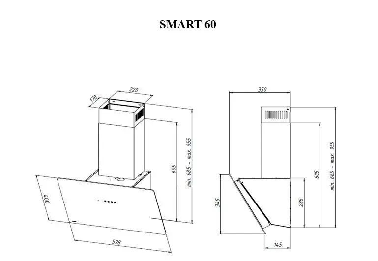 Витяжка похила Akpo WK-11 Smart Black 010360 фото