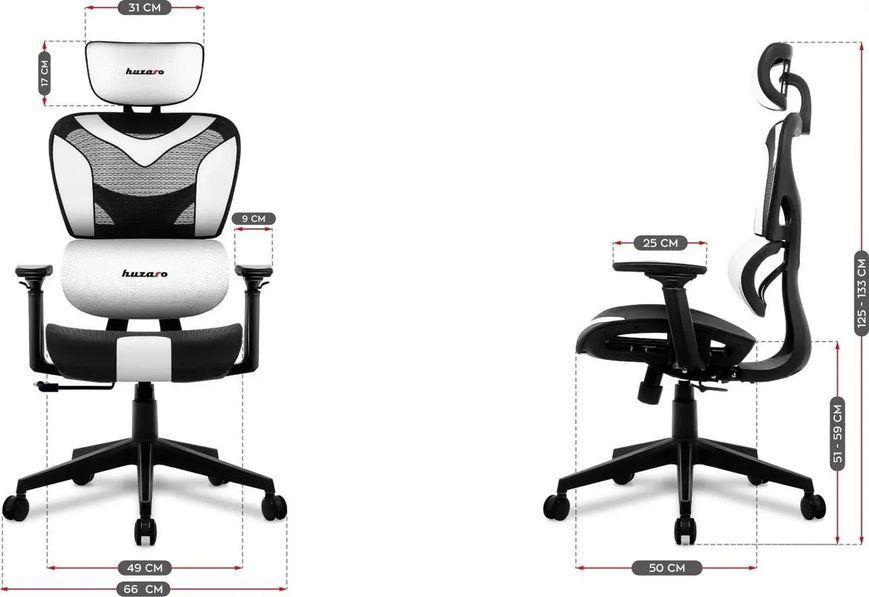 Комп'ютерне крісло для геймера Huzaro Combat 8,0 White 019044 фото