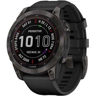 Смарт-годинник Garmin Fenix 7 Sapphire Solar Carbon Gray DLC Titanium with Black Band (010-02540-20/21) 035265 фото