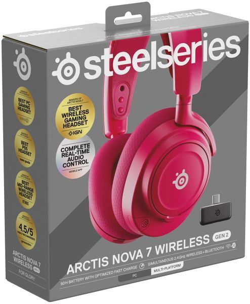 Навушники STEELSERIES Arctis Nova 7 Gen 2 Бездротові, Накладні, Просторовий звук Рожевий 2091847 фото