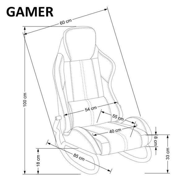Комп'ютерне крісло для геймера Halmar Gamer червоний/чорний 018573 фото