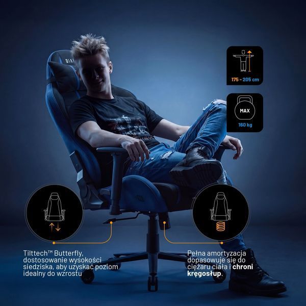 Ігрове крісло DIABLO CHAIRS X-One 2.0 King чорно-синє 1232615 фото