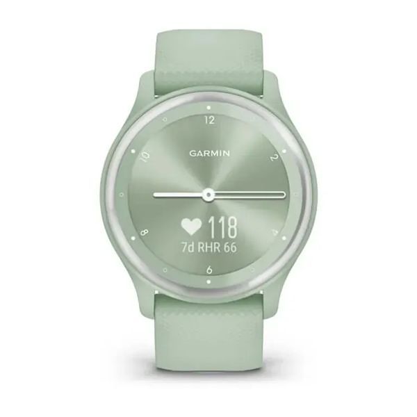 Смарт-годинник Garmin Vivomove Sport Cool Mint Case and S. Band w. Silver Accents (010-02566-03) 613101 фото